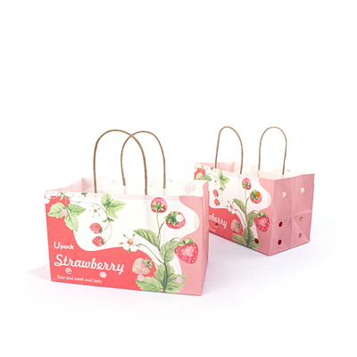 Wet Strength Kraft Paper Stand Up Bag CMYK Color For Fruits Vegetables