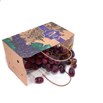 Recycled Takeaway Small Kraft Paper Bags With Handles Flexo Printing