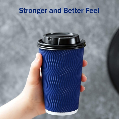 Insulated Compostable Coffee Cup Disposable Biodegradable With Pla Coating