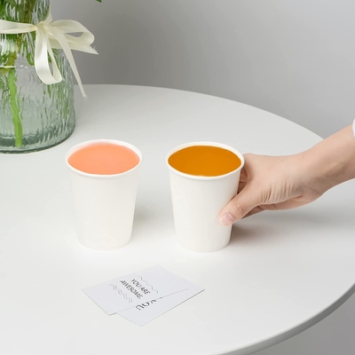 OEM Single Wall Paper Coffee Cup Disposable With Embossing UV Coating Printing