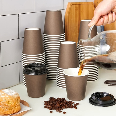 Double Wall Paper Coffee Cup Disposable Biodegradable Non Smell With Lids
