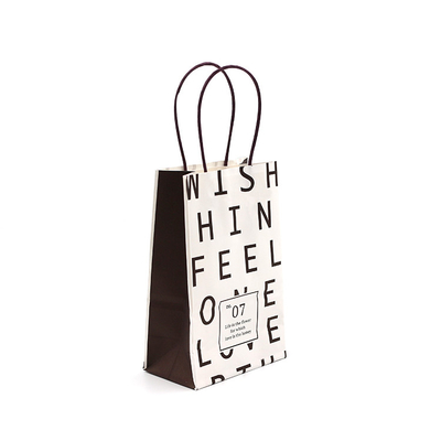 Twist Rope Handle Paper Bags Biodegradable With Logo Print