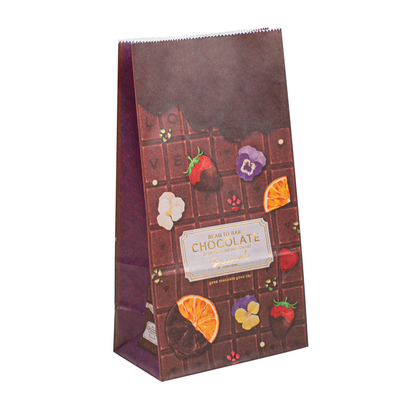 Custom Order Accepted Kraft Paper Packing Bags Clear Window Grease / Water Resistant