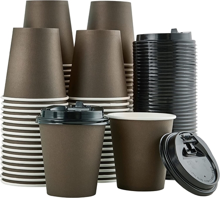 Double Wall Paper Coffee Cup Disposable Biodegradable Non Smell With Lids
