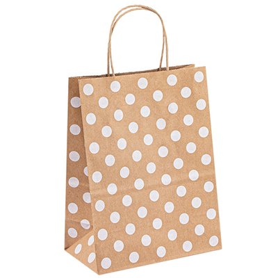 Recyclable Kraft Paper T Shirt Bags Custom Shopping Handle Paper Bag For Food