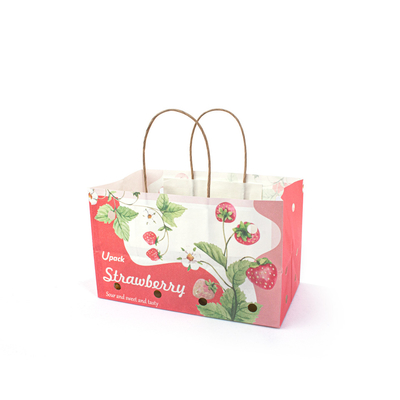 Waterproof Compostable Vegetable Fruit Packaging Paper Bags CMYK / Pantone Color